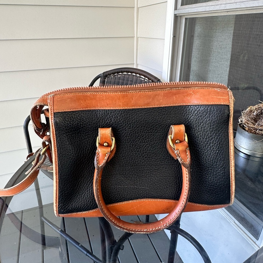 Vintage Dooney & Bourke Black Leather Top Handle Bag